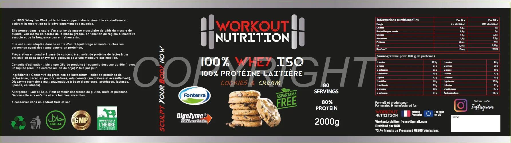 "Protéine 100% Whey Isolate : Isolat Pur de Haute Qualité pour Muscle Sec et Récupération Rapide" Marchémix