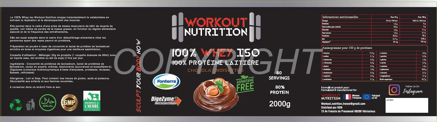 "Protéine 100% Whey Isolate : Isolat Pur de Haute Qualité pour Muscle Sec et Récupération Rapide" Marchémix