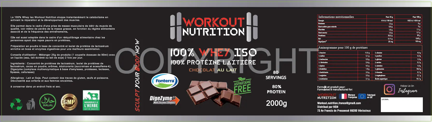 "Protéine 100% Whey Isolate : Isolat Pur de Haute Qualité pour Muscle Sec et Récupération Rapide" Marchémix