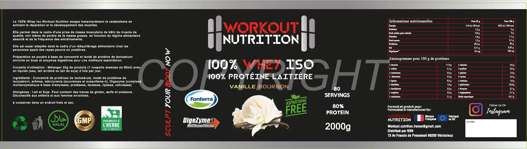 "Protéine 100% Whey Isolate : Isolat Pur de Haute Qualité pour Muscle Sec et Récupération Rapide" Marchémix